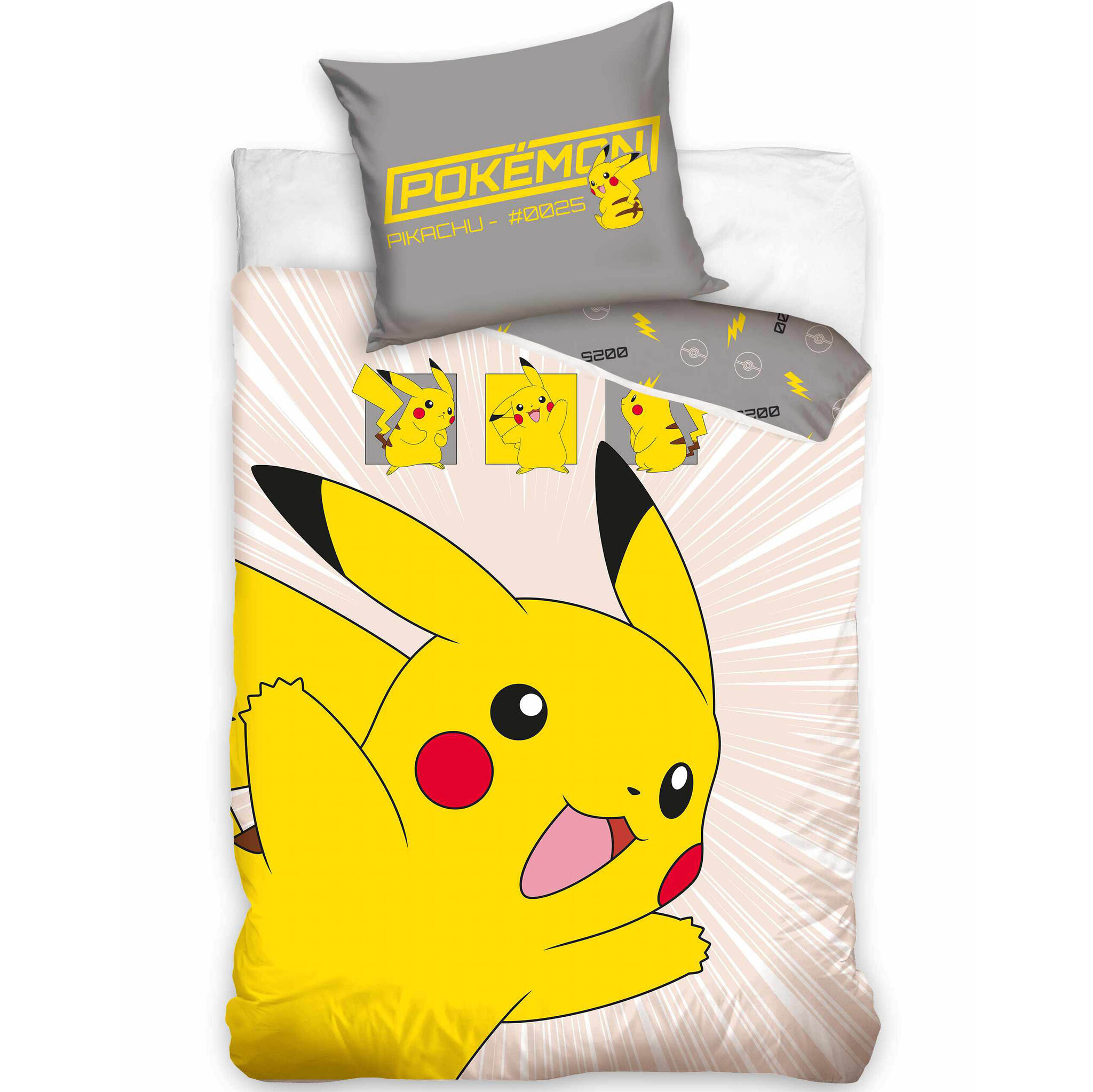 Pokemon Dekbedovertrek, Icon - Eenpersoons - 140 x 200 + 70 x 80 cm - Katoen