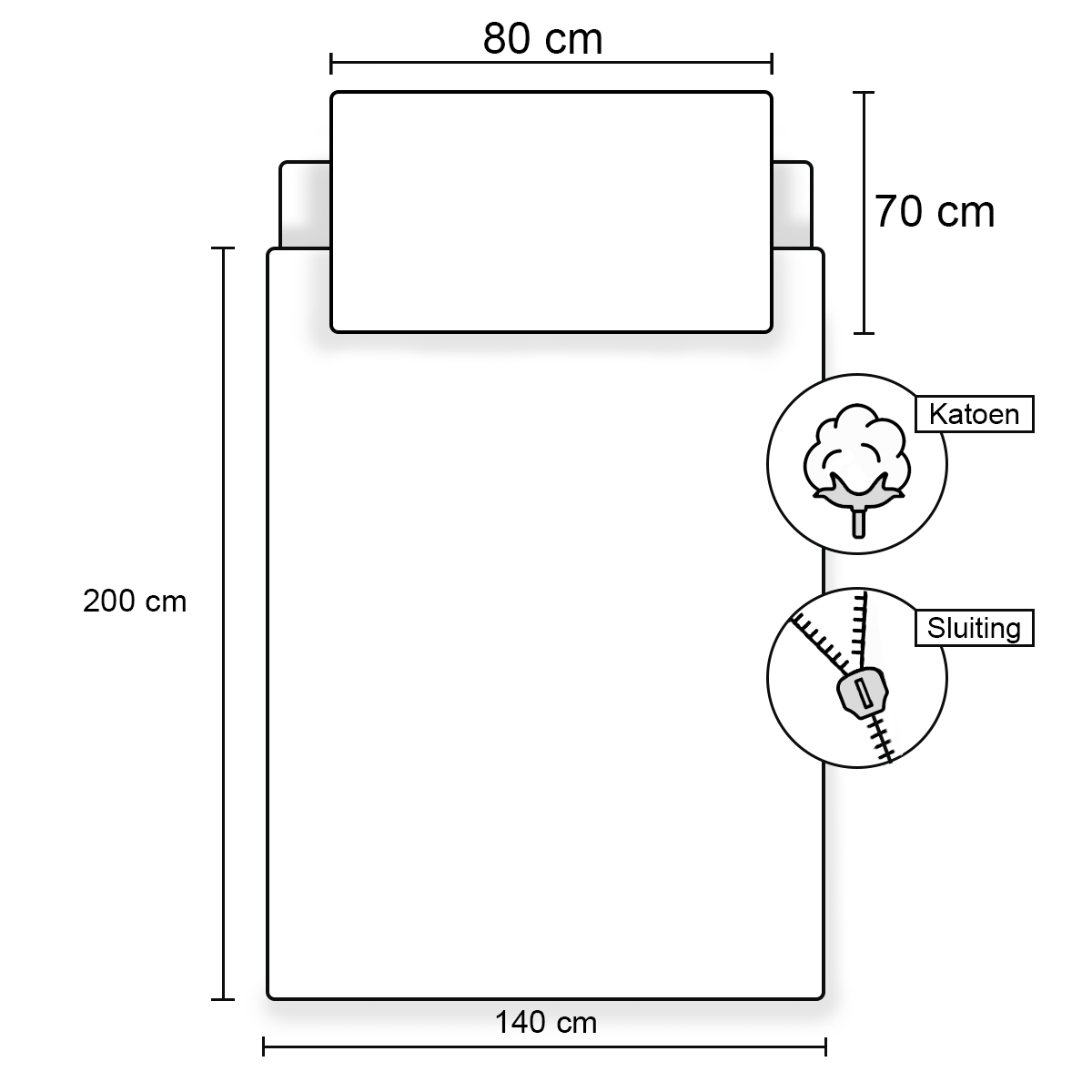 Pokemon Duvet cover, Icon - Single - 140 x 200 + 70 x 80 cm - Cotton