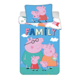 Peppa Pig BABY / Peuter dekbedovertrek, Family - 135 x 100 + 40 x 60 cm - Katoen