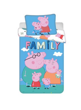 Peppa Pig BABY / Toddler duvet cover Family 135 x 100 + 40 x 60 cm Cotton