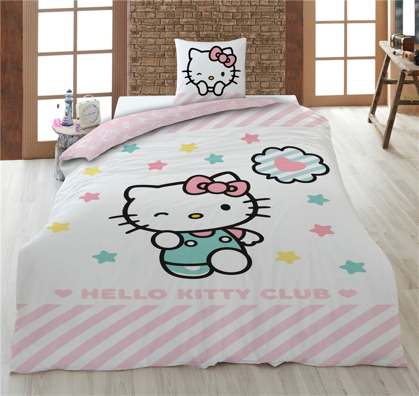 Hello Kitty Dekbedovertrek, Club - Eenpersoons - 140 x 200 + 65 x 65 cm - Katoen