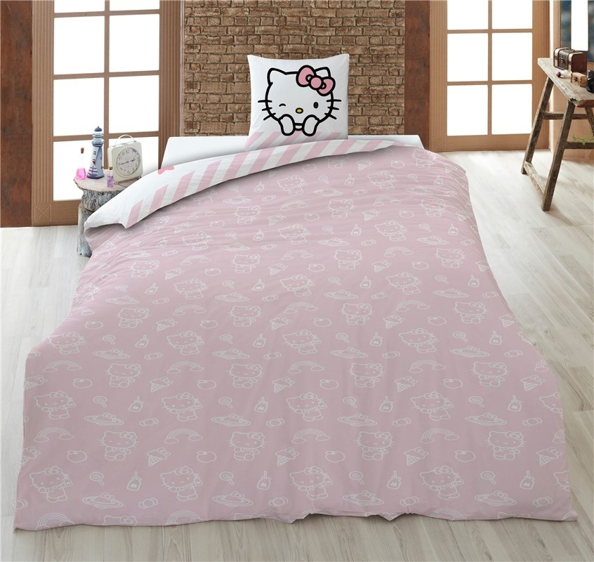 Hello Kitty Duvet cover, Club - Single - 140 x 200 + 65 x 65 cm - Cotton