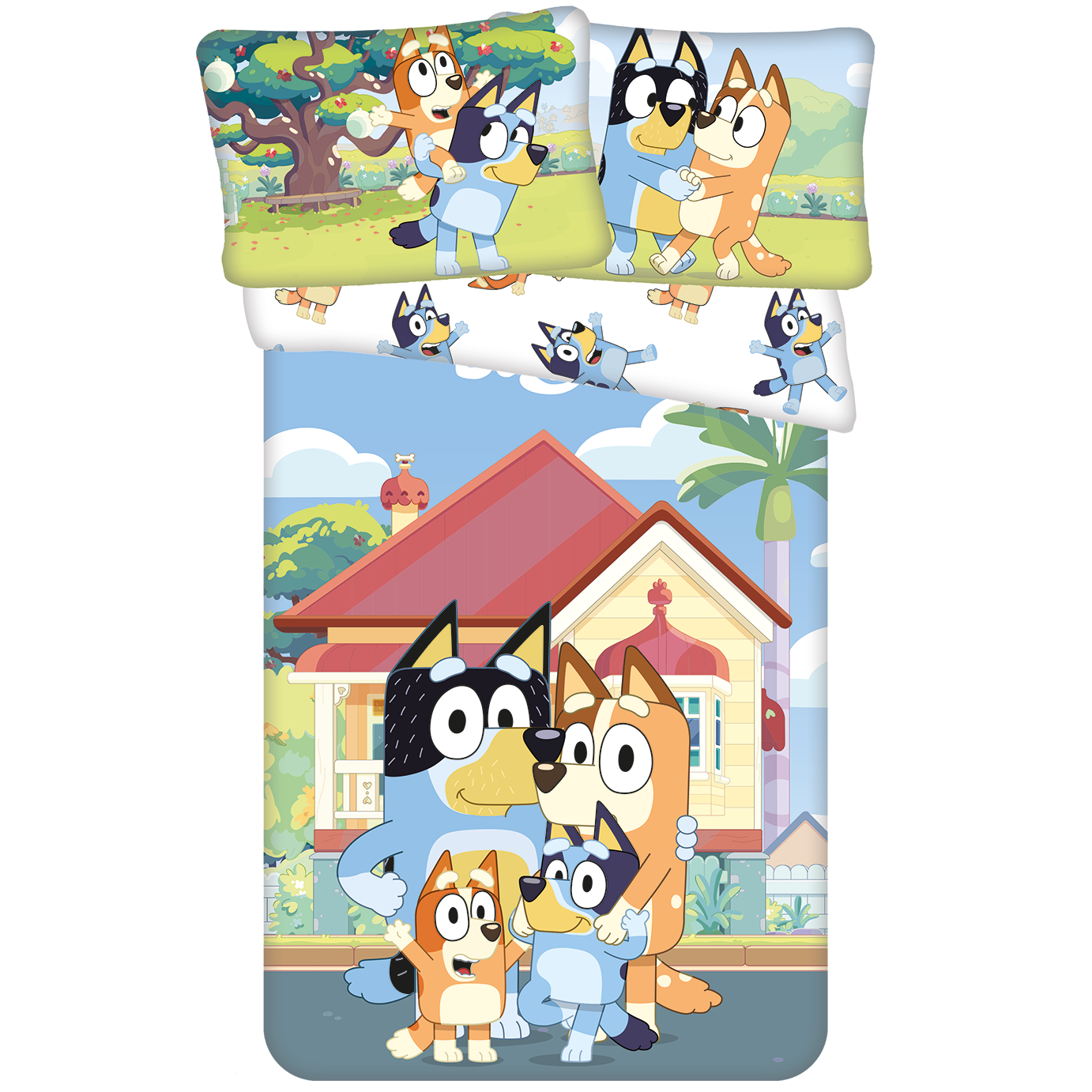 Bluey BABY / Peuter dekbedovertrek, Home - 135 x 100 + 40 x 60 cm - Katoen
