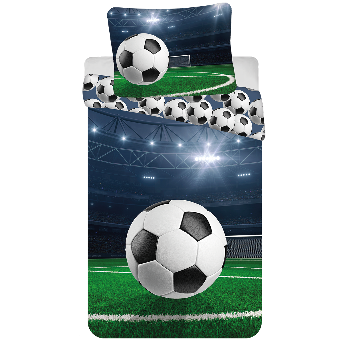 Sweet Home Duvet cover, Football - Single - 140 x 200 cm / 70 x 90 cm - Cotton