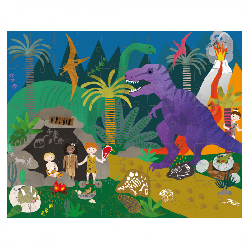 Floss & Rock Puzzle, Dino - 50 pieces - approx. 50 x 40 cm - 3D effect