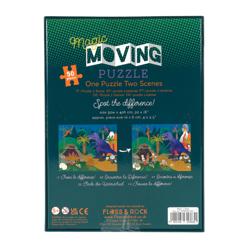 Floss & Rock Puzzle, Dino - 50 pieces - approx. 50 x 40 cm - 3D effect