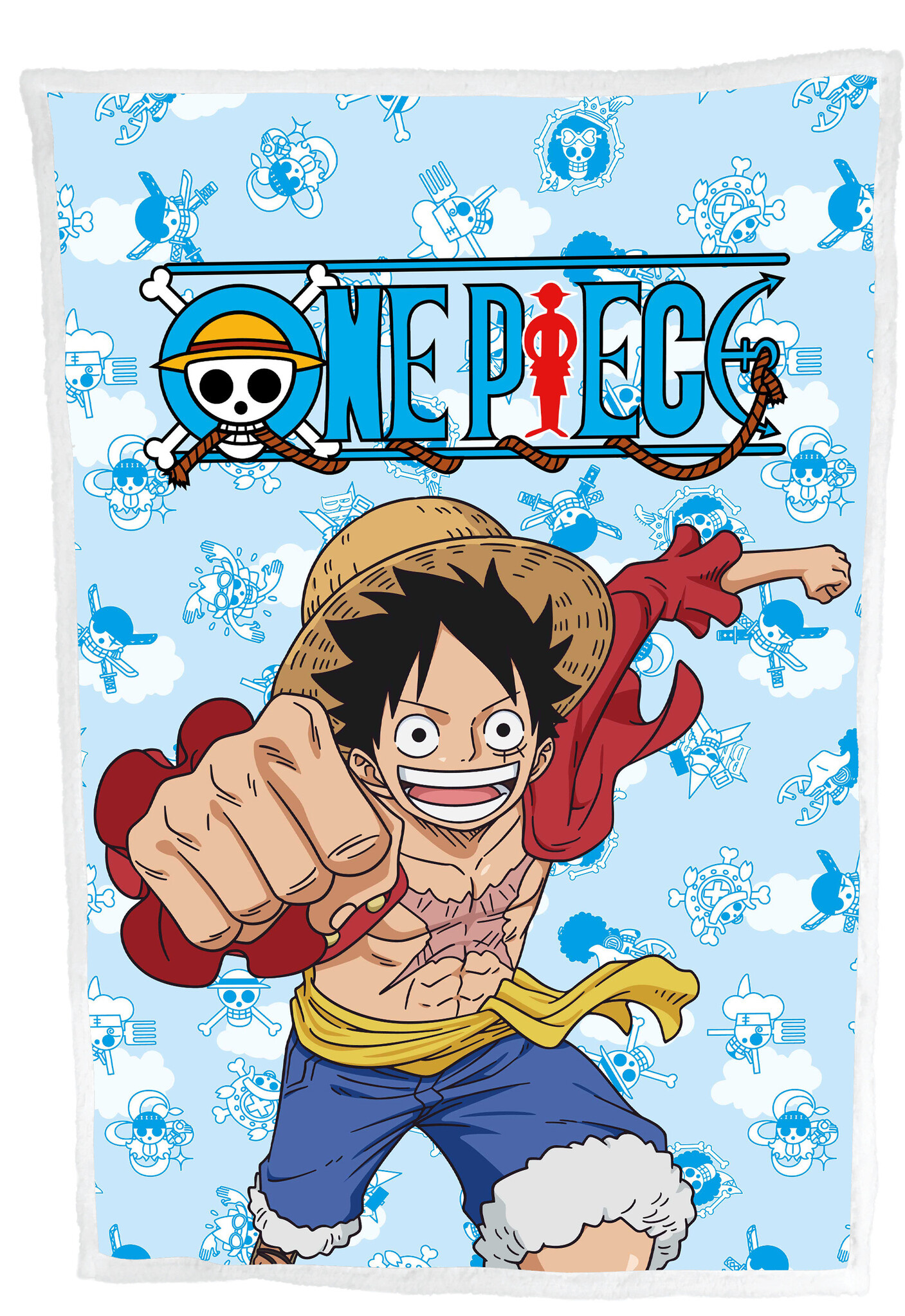 One Piece Sherpa Fleecedeken, piraat - 100 x 150 cm - Polyester