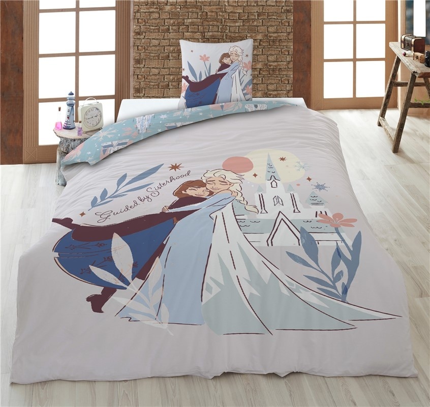 Disney Frozen Duvet cover, Sisterhood - Single - 140 x 200 + 65 x 65 cm - Cotton