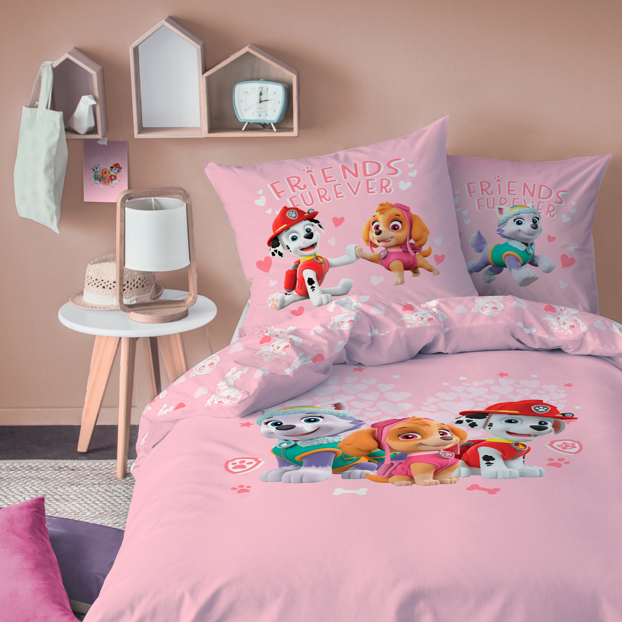 Paw Patrol Duvet cover Friends Furever - 140 x 200 + 63 x 63 cm - Cotton