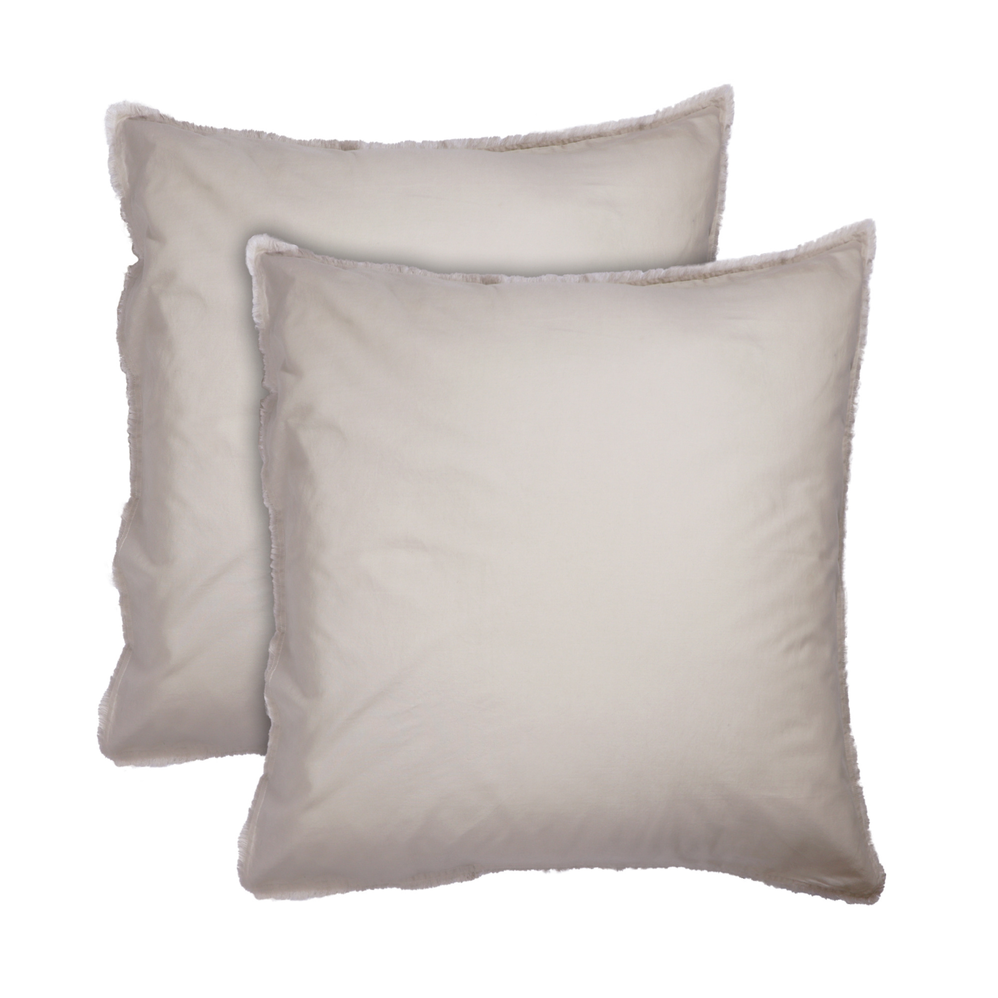 Matt & Rose Dekbedovertrek Beige - 260 x 240 + 2x 65 x 65 cm - Gewassen Katoen
