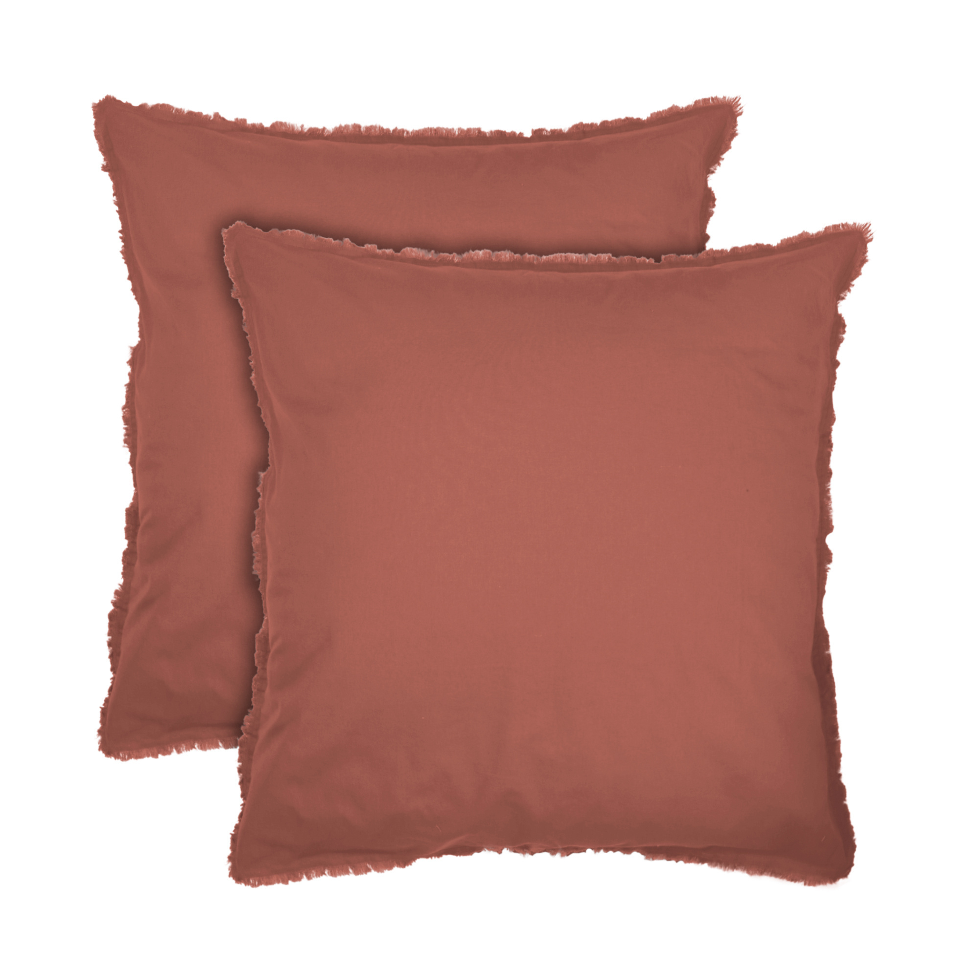 Matt & Rose Dekbedovertrek Terracotta - 240 x 220 + 2x 65 x 65 cm - Gewassen katoen