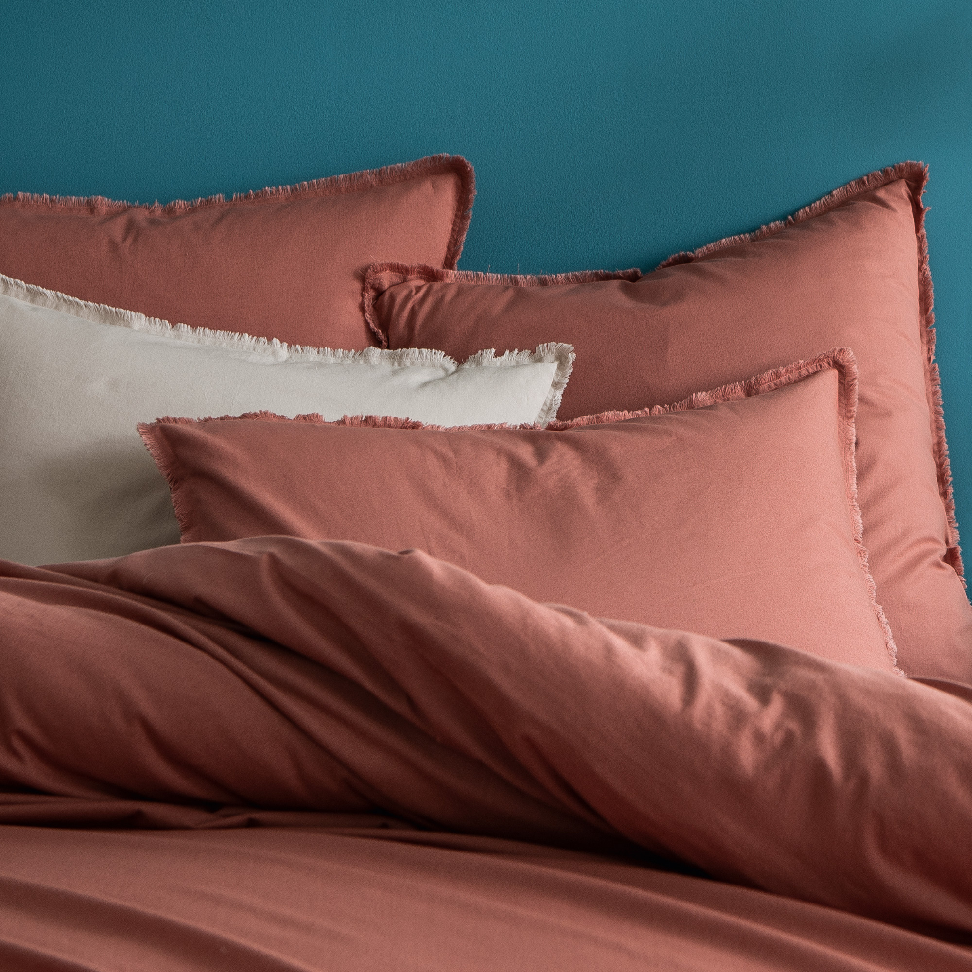 Matt & Rose Duvet cover Terracotta - 260 x 240 + 2x 65 x 65 cm - Washed Cotton