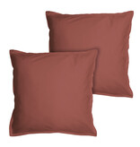 Matt & Rose Dekbedovertrek Terracotta - 240 x 220 + 2x 65 x 65 cm - Gewassen katoen