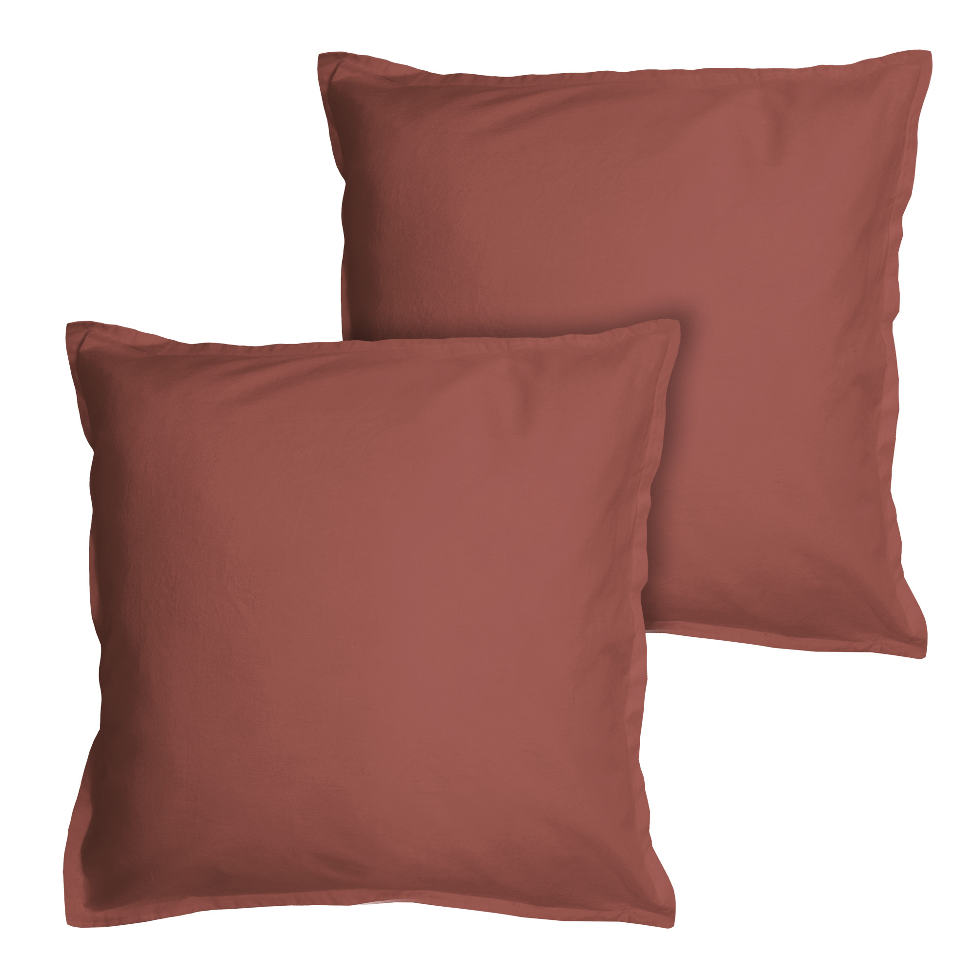 Matt & Rose Dekbedovertrek Terracotta - 240 x 220 + 2x 65 x 65 cm - Gewassen katoen