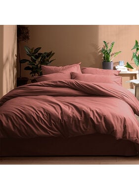 Matt & Rose Dekbedovertrek Terracotta 260 x 240 + 65 x 65 Gewassen katoen