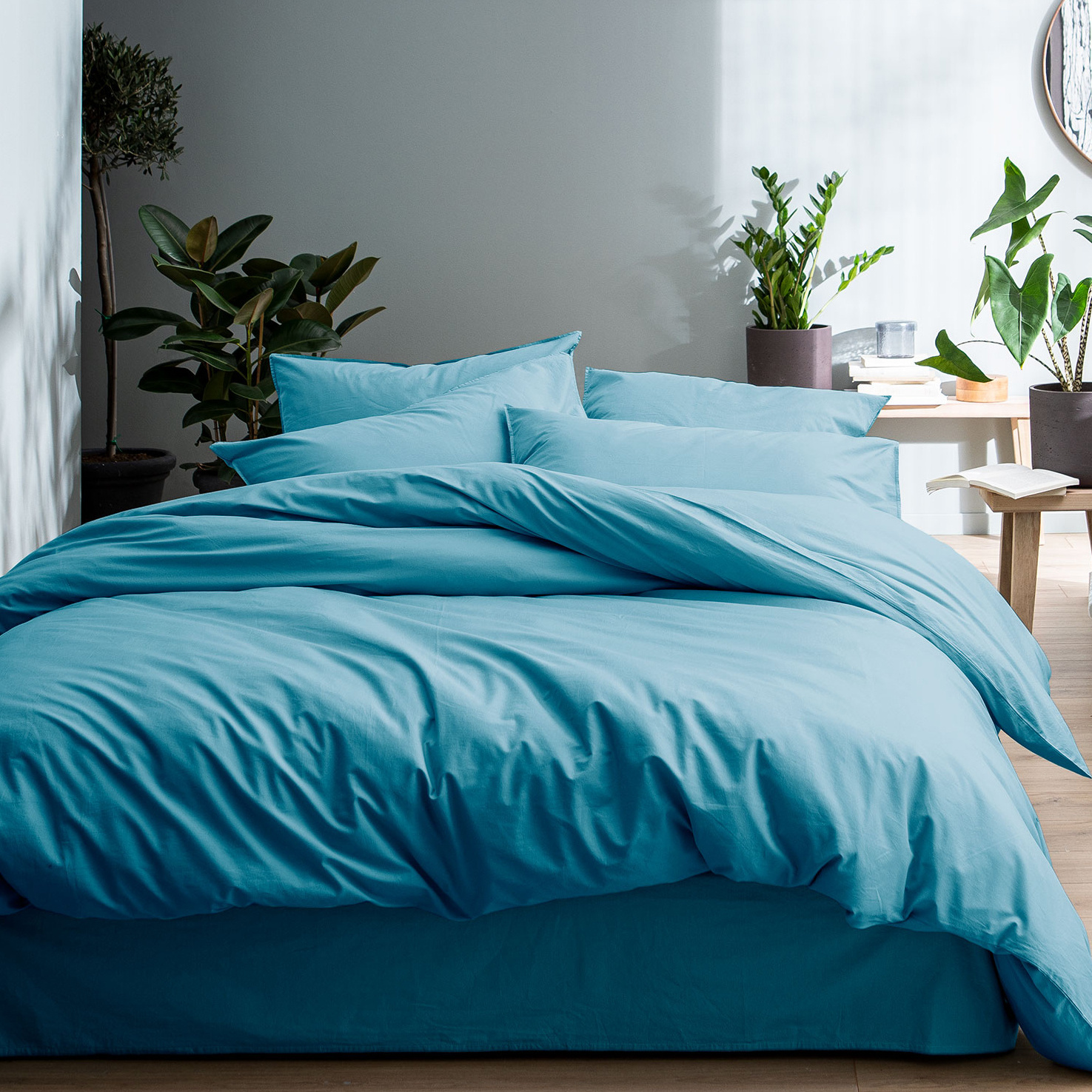 Matt & Rose Duvet cover Ice blue - 240 x 220 + 2x 65 x 65 cm - Washed cotton