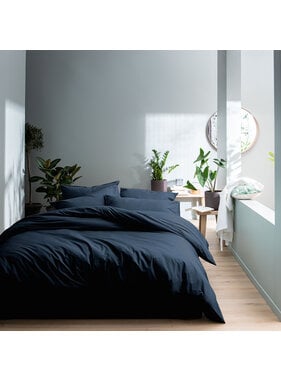 Matt & Rose Dekbedovertrek Donkerblauw 260 x 240 + 65 x 65 Gewassen katoen