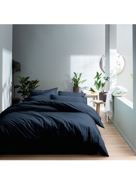Matt & Rose Duvet cover Dark blue 260 x 240 + 65 x 65 Washed cotton