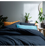 Matt & Rose Dekbedovertrek Donkerblauw - 260 x 240 + 2x 65 x 65 cm - Gewassen katoen