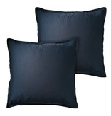Matt & Rose Dekbedovertrek Donkerblauw - 260 x 240 + 2x 65 x 65 cm - Gewassen katoen