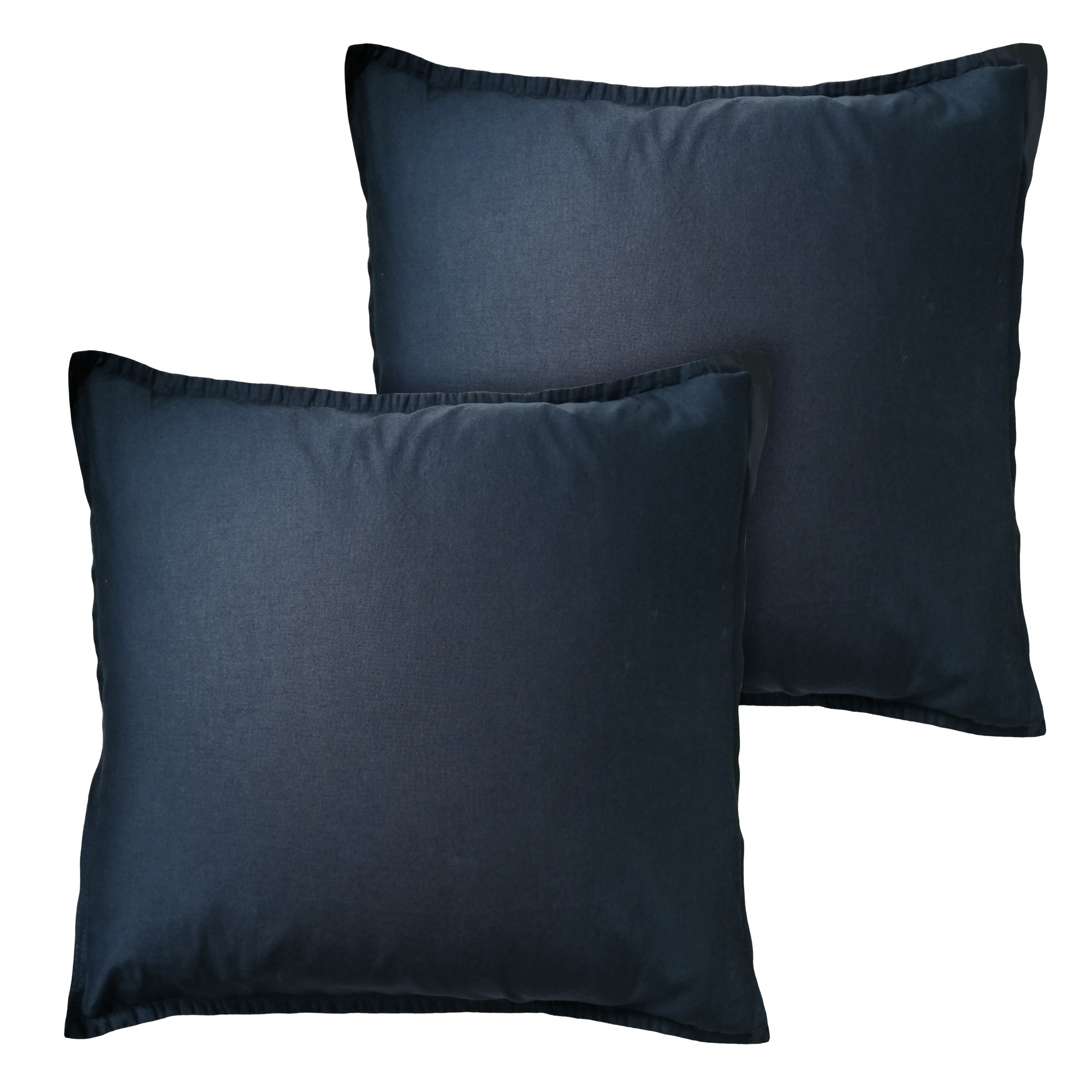 Matt & Rose Dekbedovertrek Donkerblauw - 260 x 240 + 2x 65 x 65 cm - Gewassen katoen