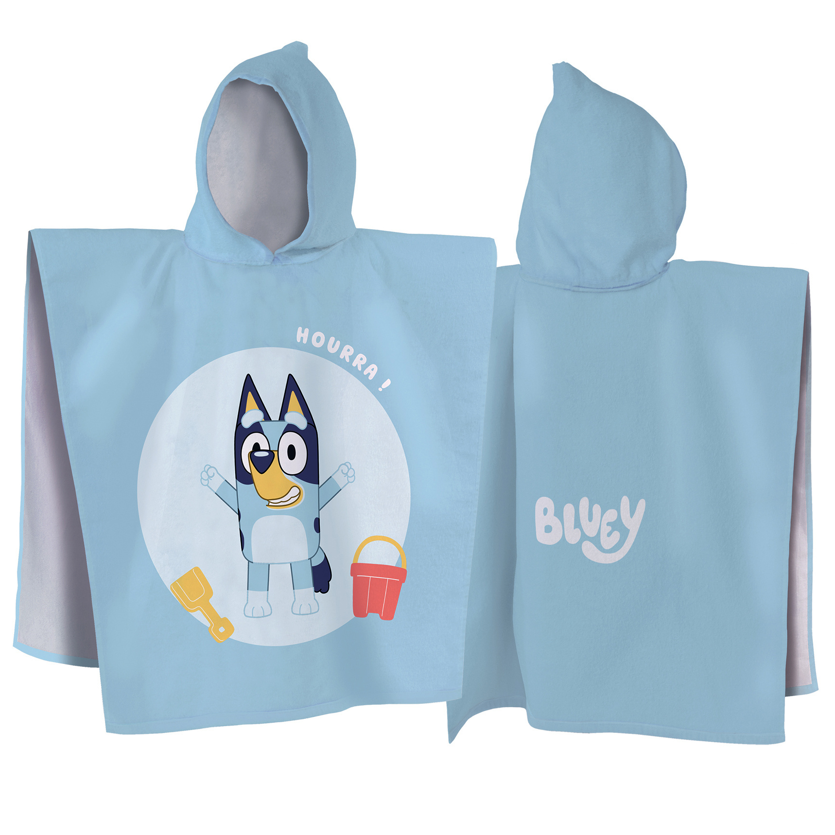 Bluey Poncho / Bathcape, Hooray - 60 x 120 cm - Cotton