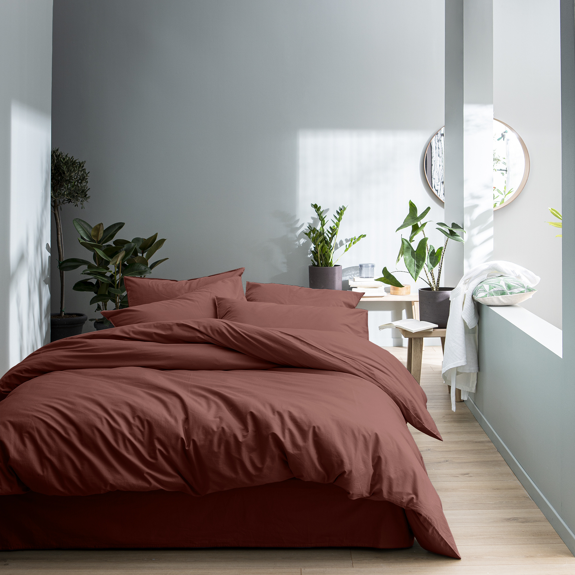 Matt & Rose Duvet cover Wine red - 260 x 240 + 2x 65 x 65 cm - Washed cotton