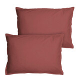 Matt & Rose Set Kussenslopen Wijnrood - 50 x 70 cm - Gewassen Katoen