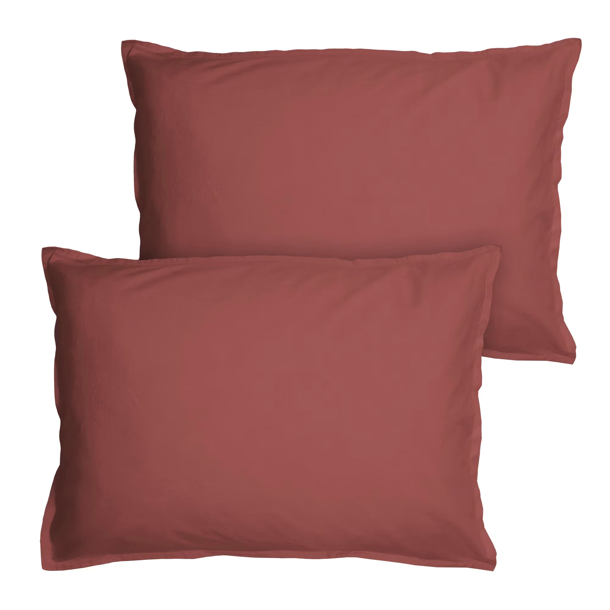 Matt & Rose Set Kussenslopen Wijnrood - 50 x 70 cm - Gewassen Katoen