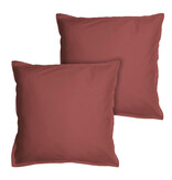 Matt & Rose Set Kussenslopen Wijnrood - 65 x 65 cm - Gewassen Katoen