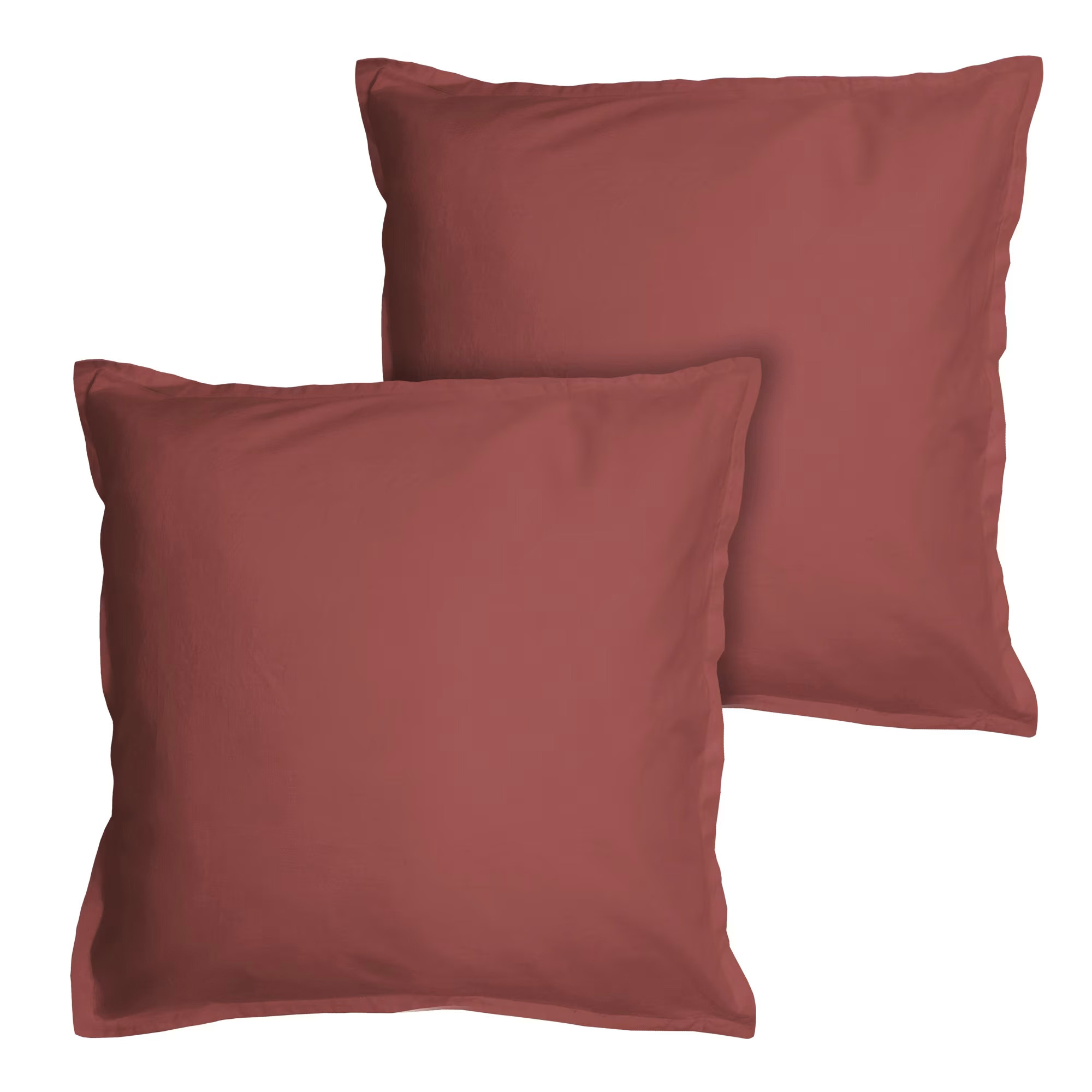 Matt & Rose Set Kussenslopen Wijnrood - 65 x 65 cm - Gewassen Katoen