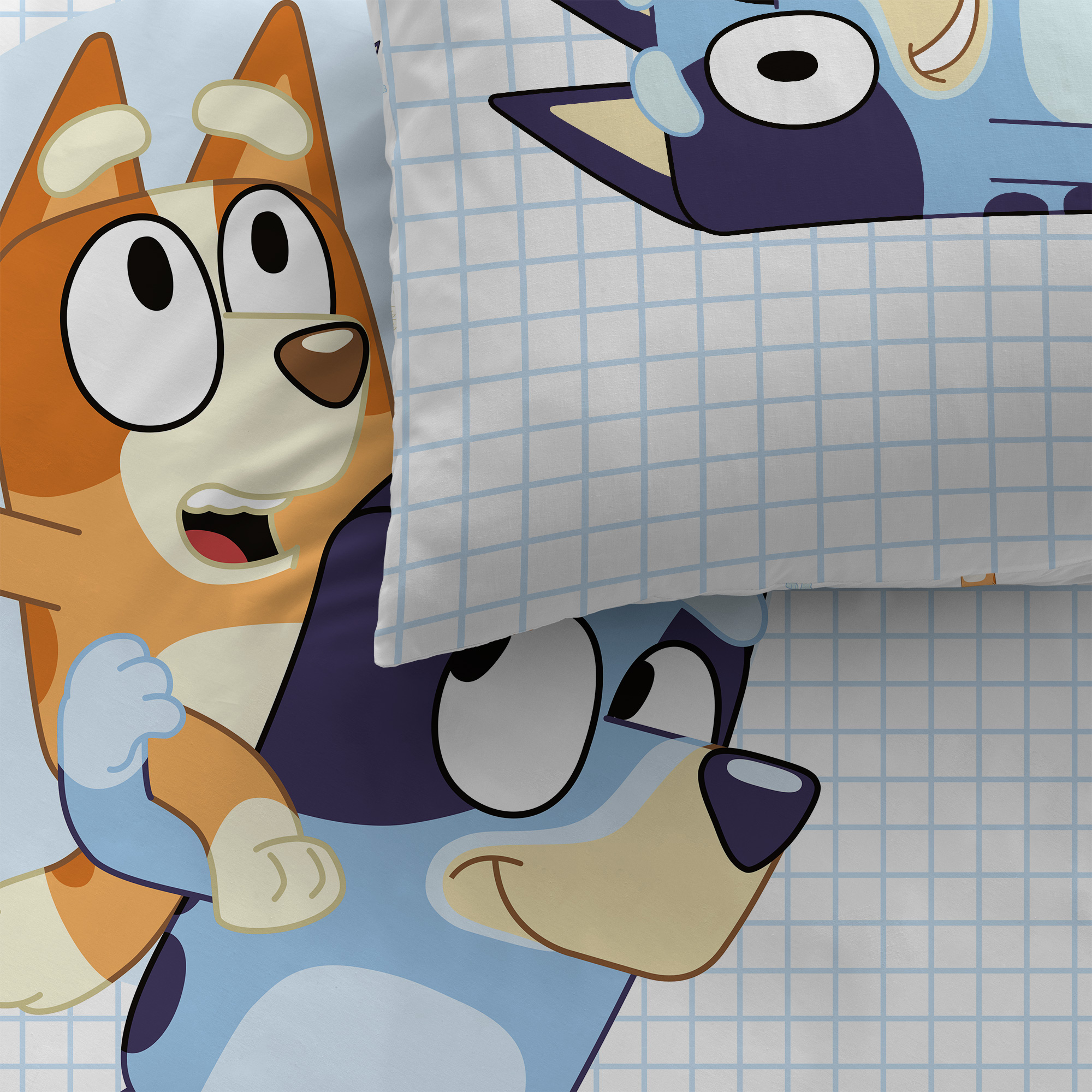 Bluey Duvet cover, Hoera - Single - 140 x 200 + 63 x 63 cm - Cotton