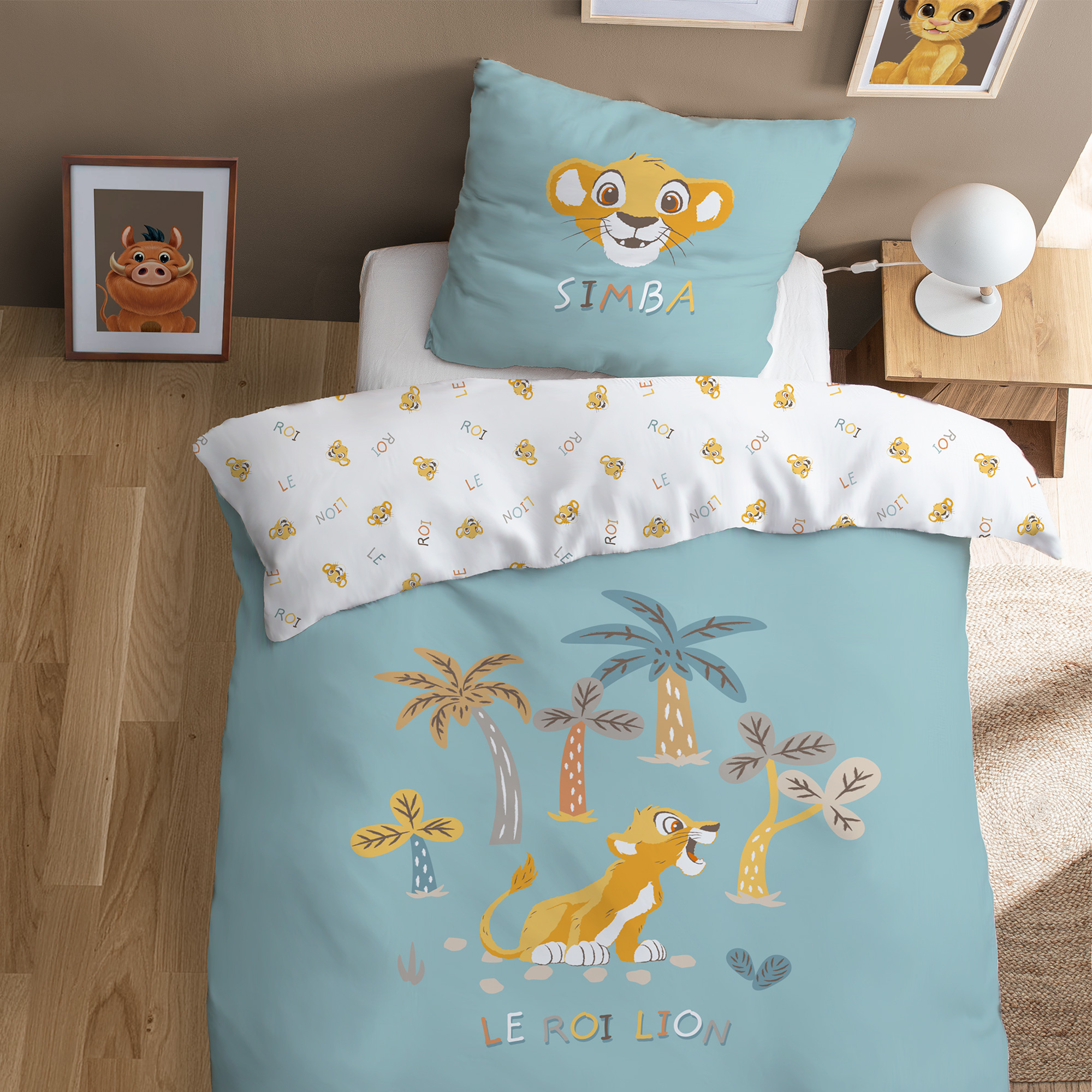 Disney The Lion King Duvet cover, Savana - Single - 140 x 200 + 63 x 63 cm - Cotton