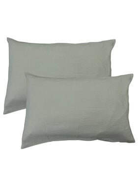 Matt & Rose Set Kussenslopen Mosgroen 50 x 70 cm Mousseline Katoen