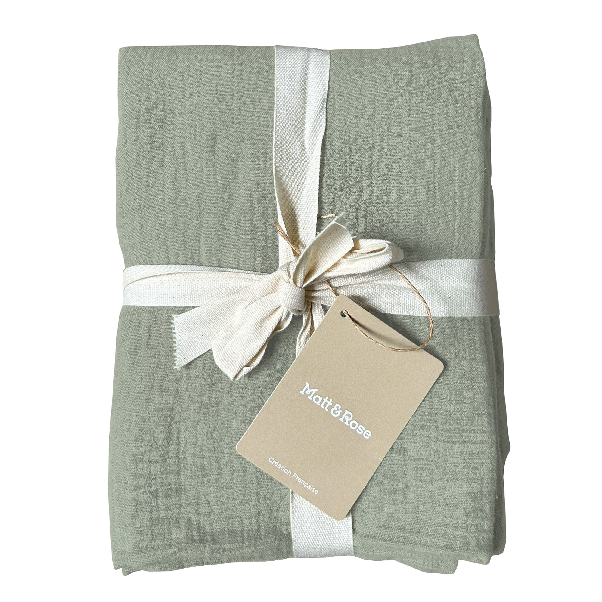 Matt & Rose Set Pillowcases Moss Green - (2x) 50 x 70 cm - Muslin Cotton
