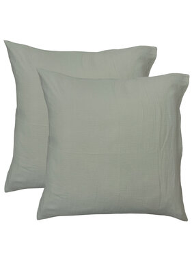 Matt & Rose Set Pillowcases Moss Green 65 x 65 cm Muslin Cotton
