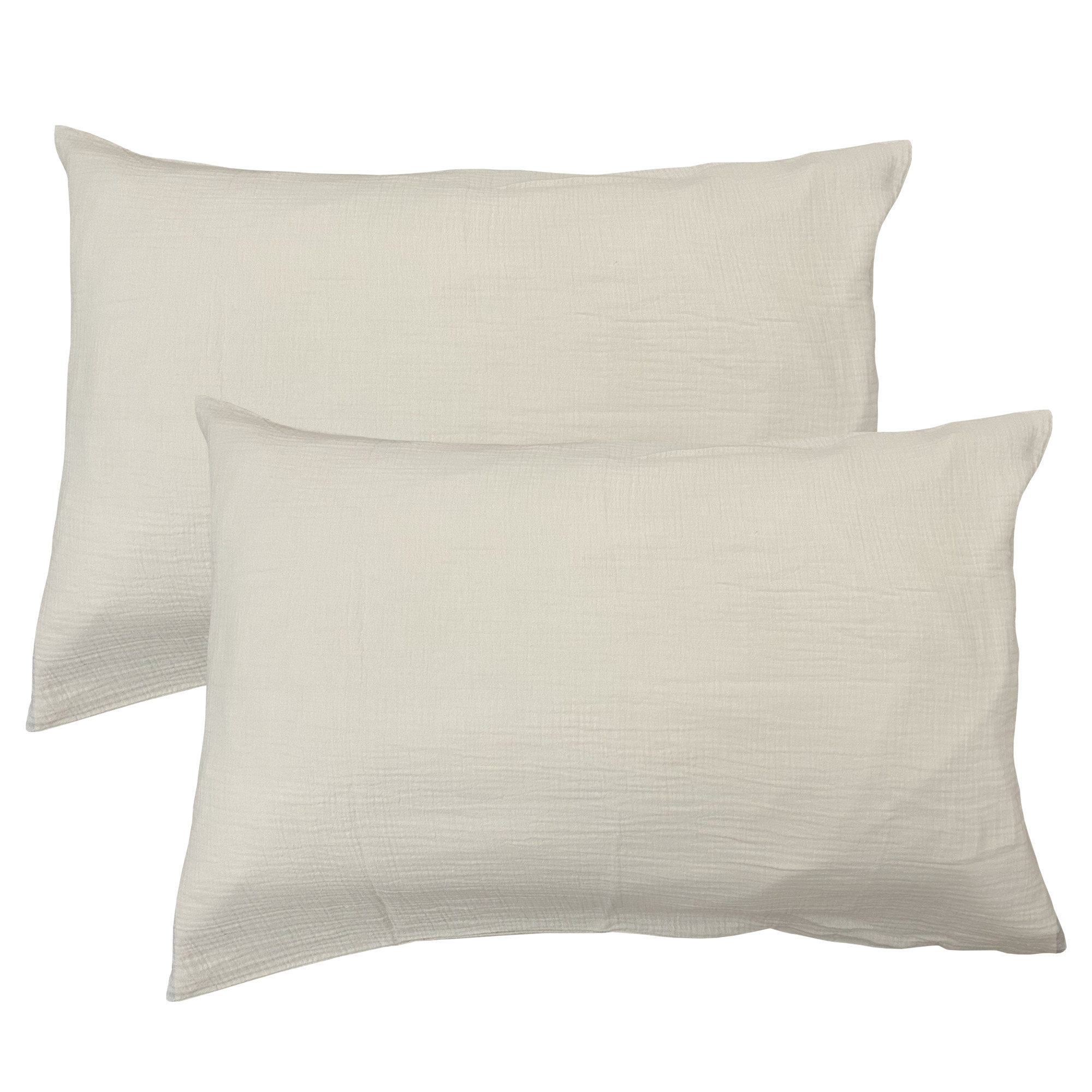 Matt & Rose Set Kussenslopen Naturel - (2x) 50 x 70 cm - Mousseline Katoen