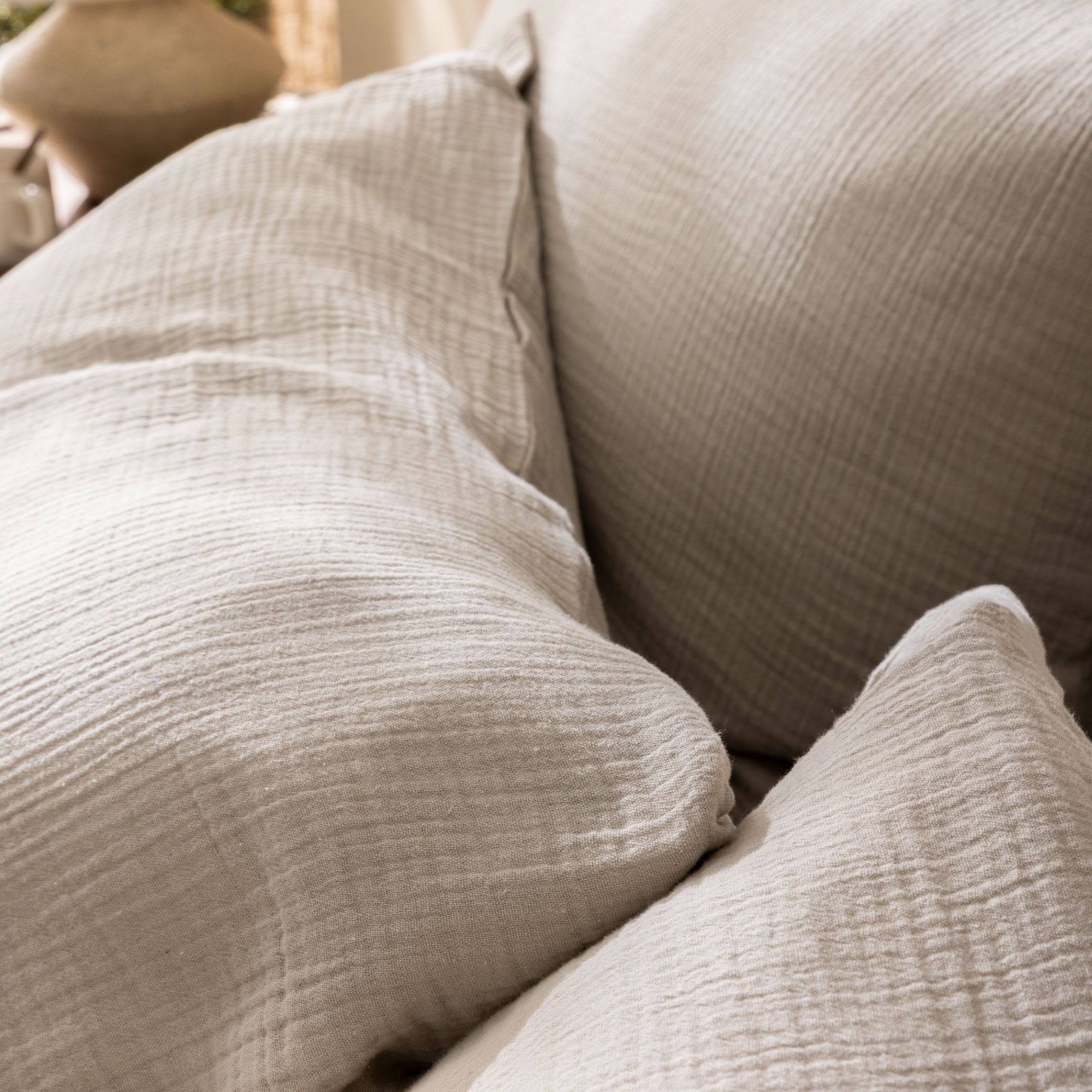 Matt & Rose Set Kussenslopen Naturel - (2x) 50 x 70 cm - Mousseline Katoen