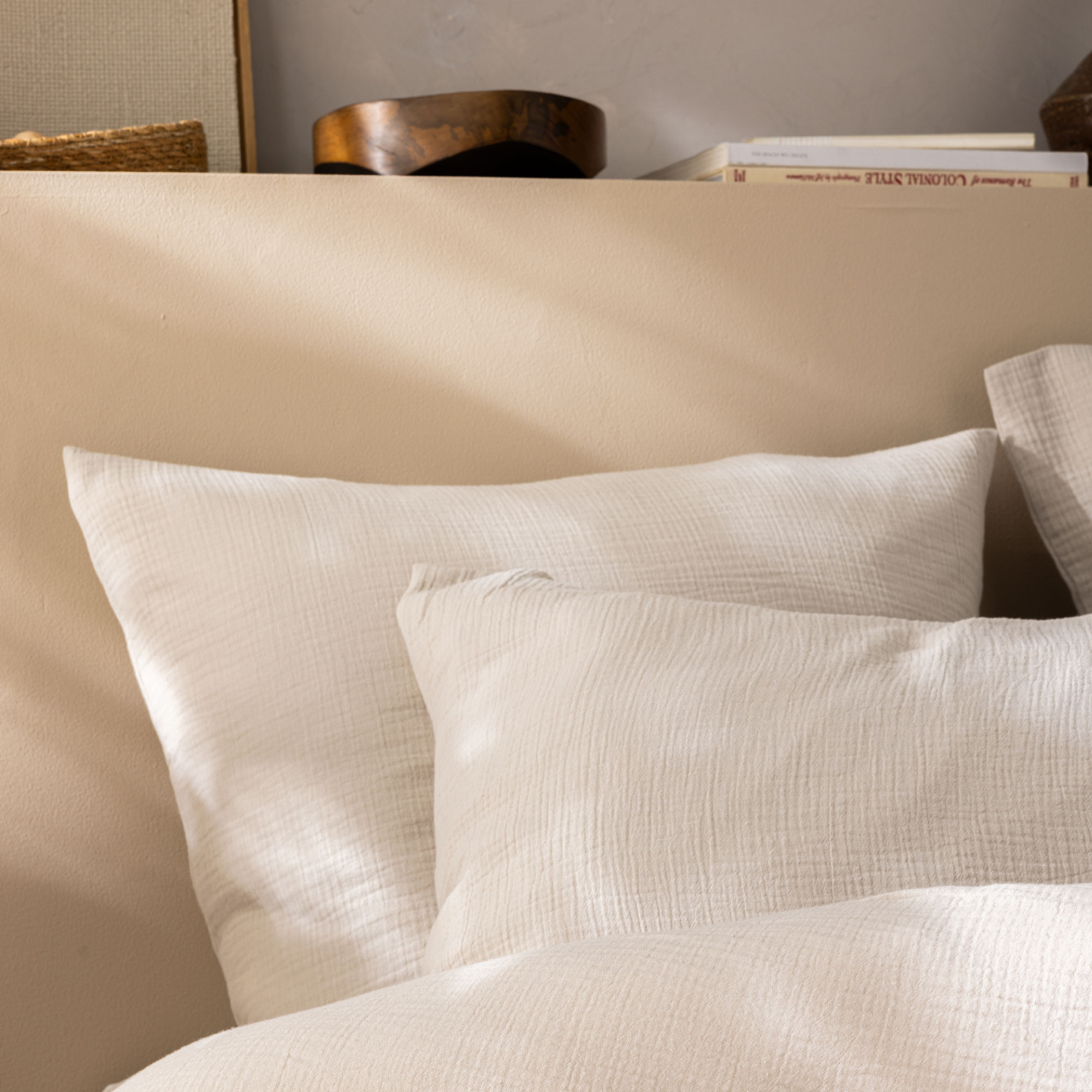 Matt & Rose Set Kussenslopen Naturel - (2x) 50 x 70 cm - Mousseline Katoen