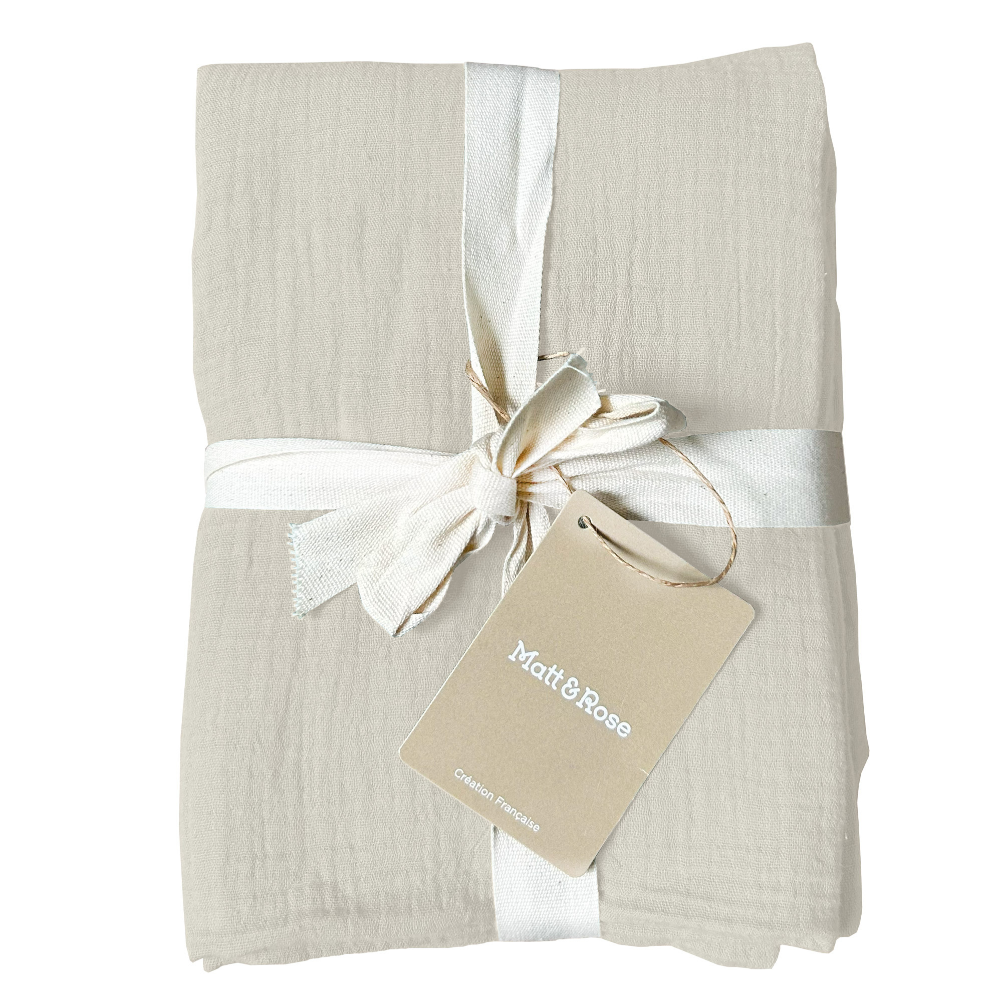 Matt & Rose Set Pillowcases Natural - (2x) 65 x 65 cm - Muslin Cotton