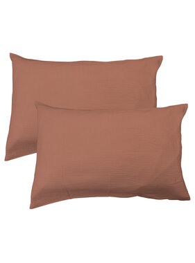 Matt & Rose Set Kussenslopen Terracotta 50 x 70 cm Mousseline Katoen