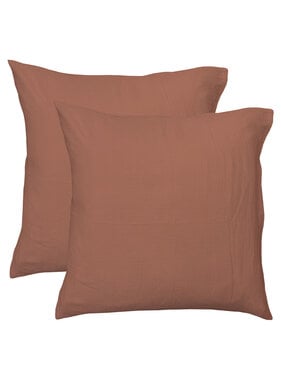 Matt & Rose Set Kussenslopen Terracotta 65 x 65 cm Mousseline Katoen