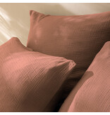 Matt & Rose Set Kussenslopen Terracotta - (2x) 65 x 65 cm - Mousseline Katoen