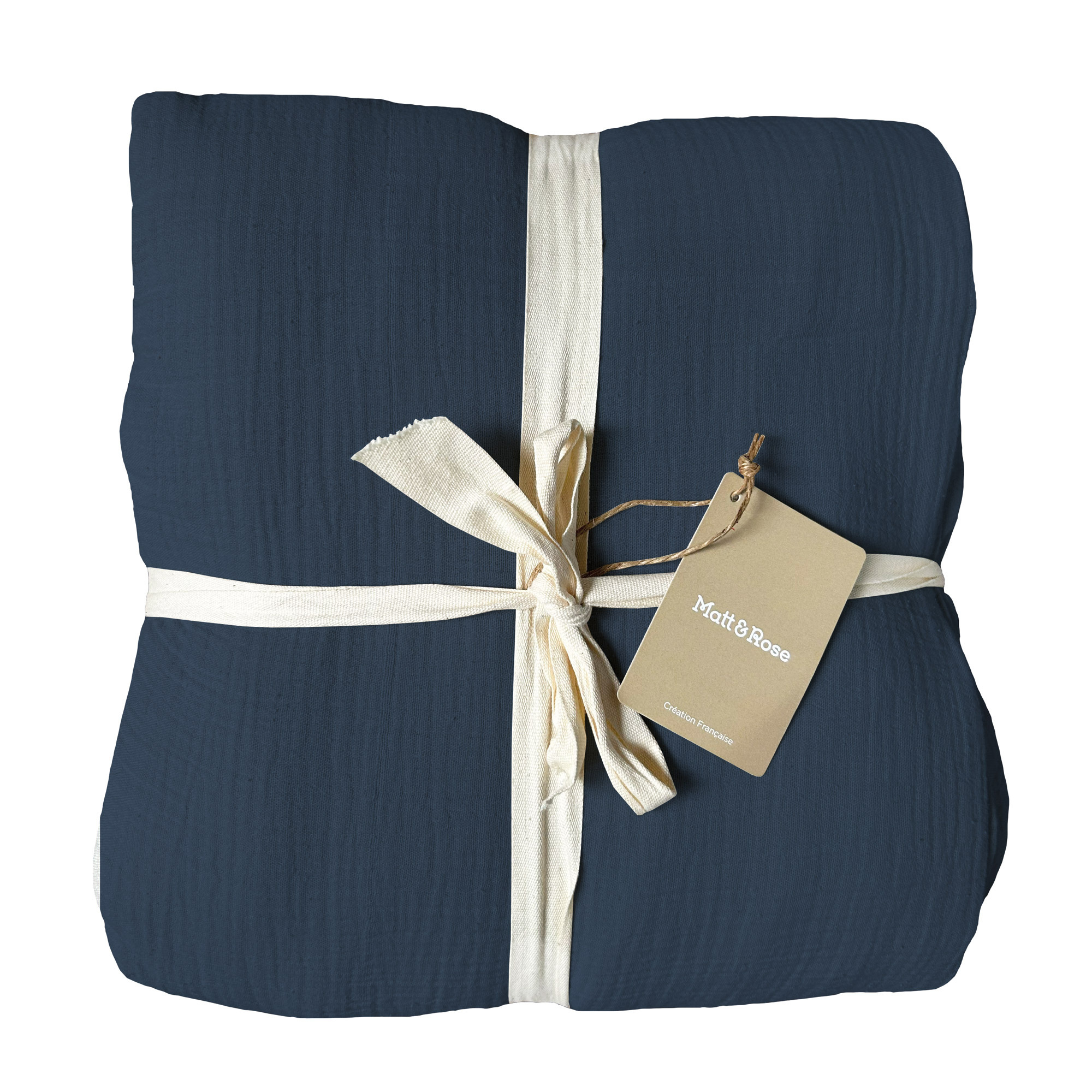 Matt & Rose Dekbedovertrek Pauw Blauw - 260 x 240 + (2x) 65 x 65 - Mousseline Katoen