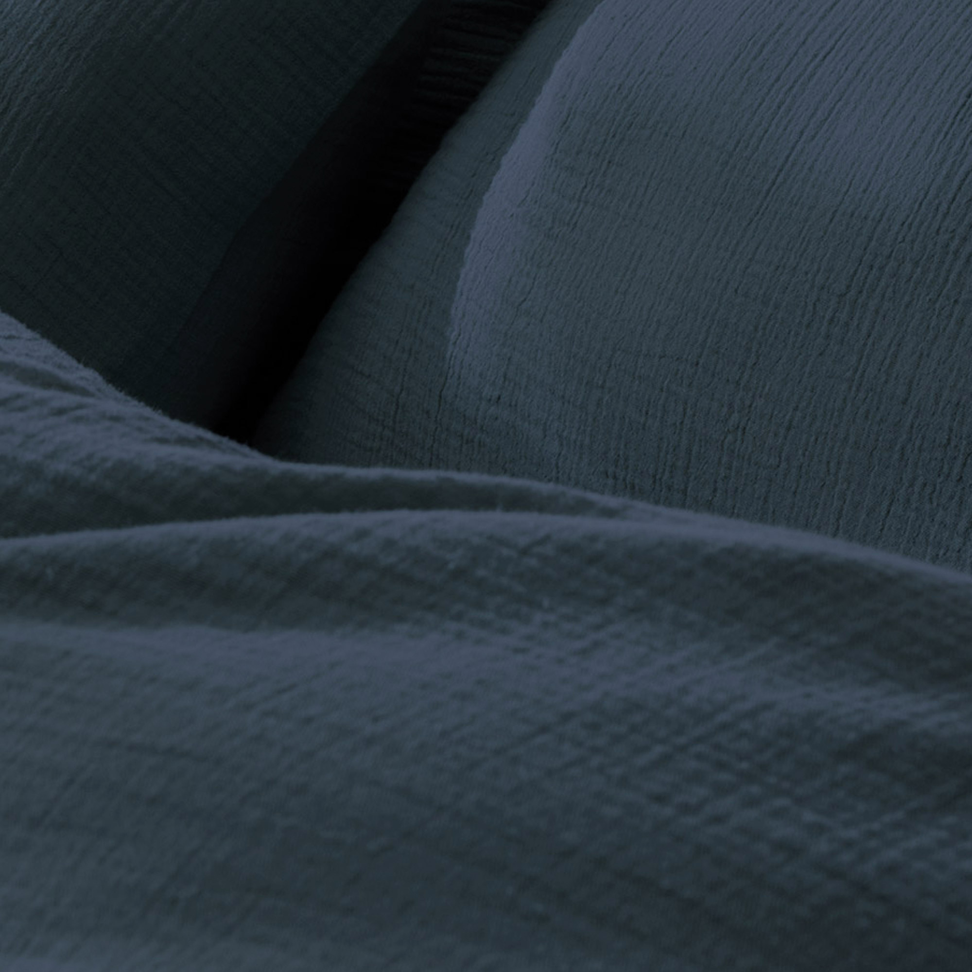 Matt & Rose Duvet cover Peacock Blue - 260 x 240 + (2x) 65 x 65 - Muslin Cotton