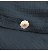 Matt & Rose Dekbedovertrek Pauw Blauw - 260 x 240 + (2x) 65 x 65 - Mousseline Katoen
