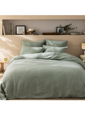 Matt & Rose Duvet cover Moss green 260 x 240 + (2x) 65 x 65 Muslin Cotton