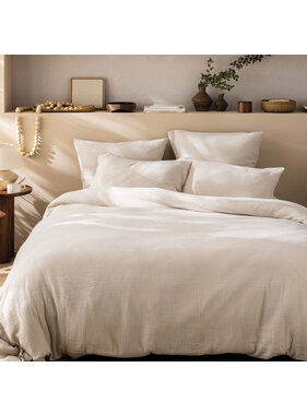 Matt & Rose Dekbedovertrek Naturel 240 x 220 + (2x) 65 x 65 Mousseline Katoen