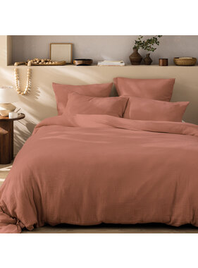 Matt & Rose Dekbedovertrek Terracotta 240 x 220 + (2x) 65 x 65 Mousseline Katoen
