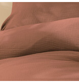 Matt & Rose Duvet cover Terracotta - 240 x 220 + (2x) 65 x 65 - Muslin Cotton